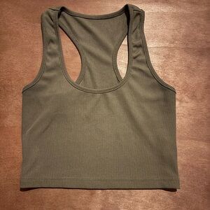 SHEIN Khaki Ribbed Top